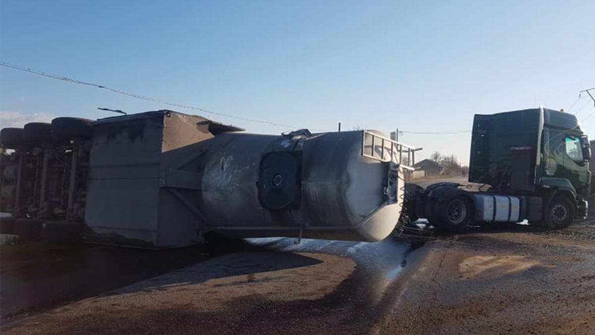 cisterna cu motorina rasturnata braila