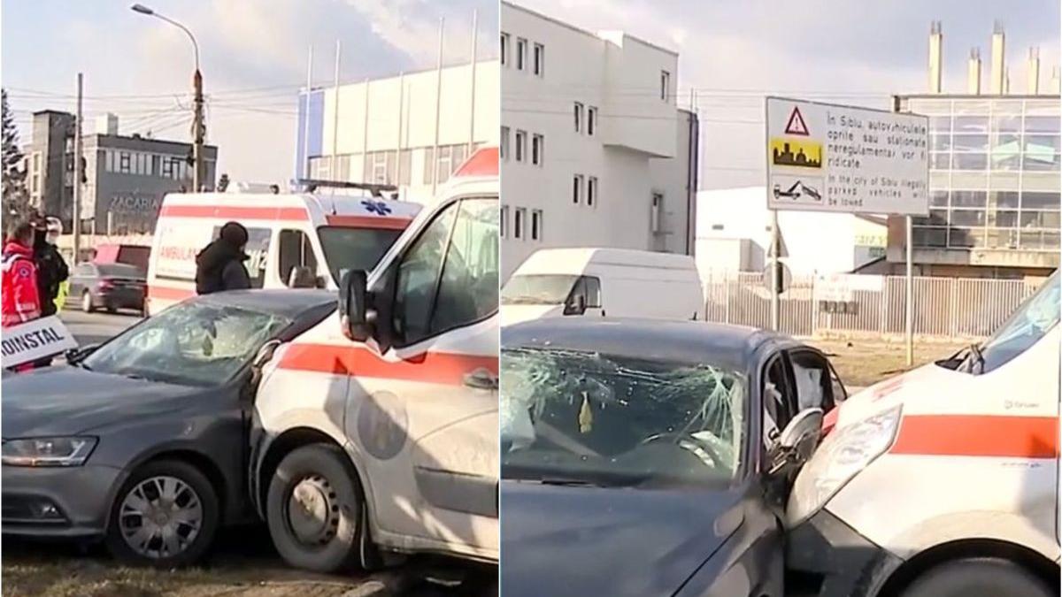 ambulanta accident contrasens izbire masina proiectat stalp sibiu