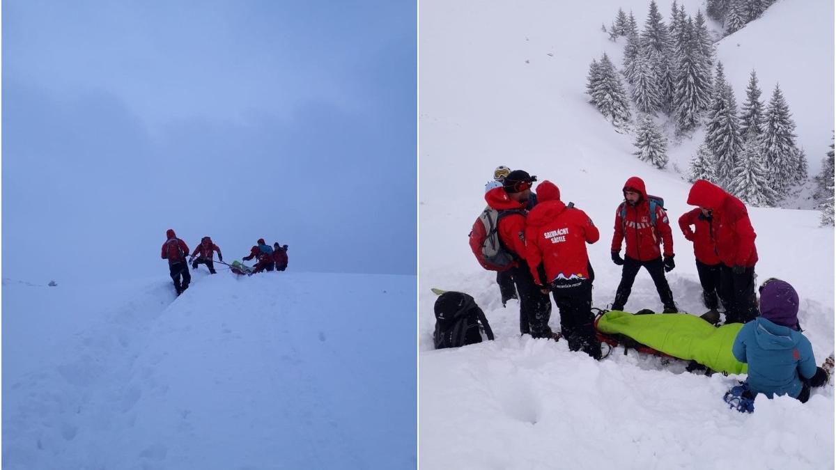 femeie ranita schi muntii grohotis salvare salvamont