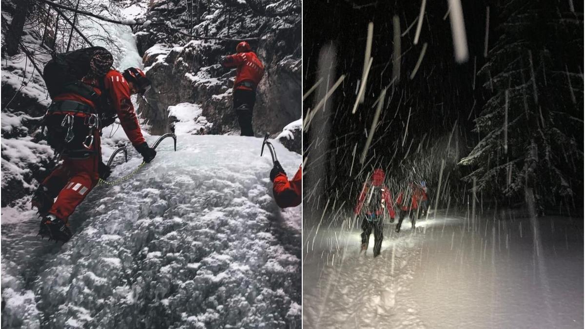 salvamont interventie de ugenta pe creasta giumalau din suceava turista blocata