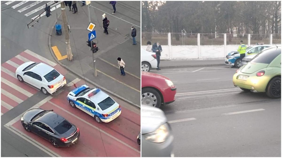 masina de politie implicata intr un accident rutier la galati