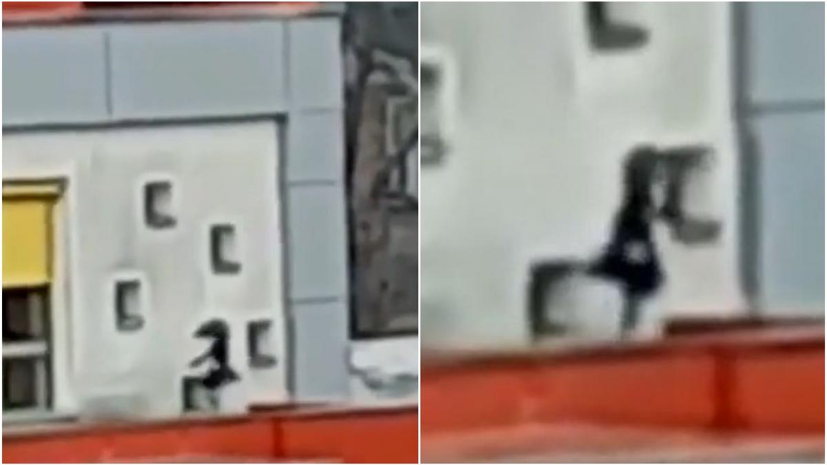 fetita filmata acoperis gradinita floresti cluj