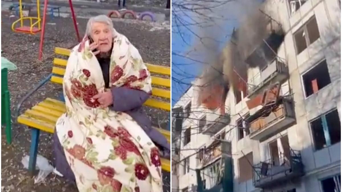 razboi batran ranit banca fata blocului lovit bombardamente ucraina