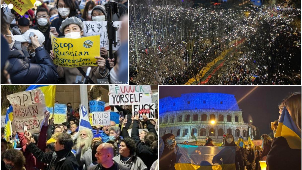 oameni proteste ucraina lume