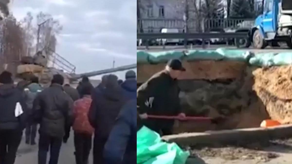 civili ucraineni apara ucraina barbat filma sapa transee kiev grup oameni neinarmati scut tancuri