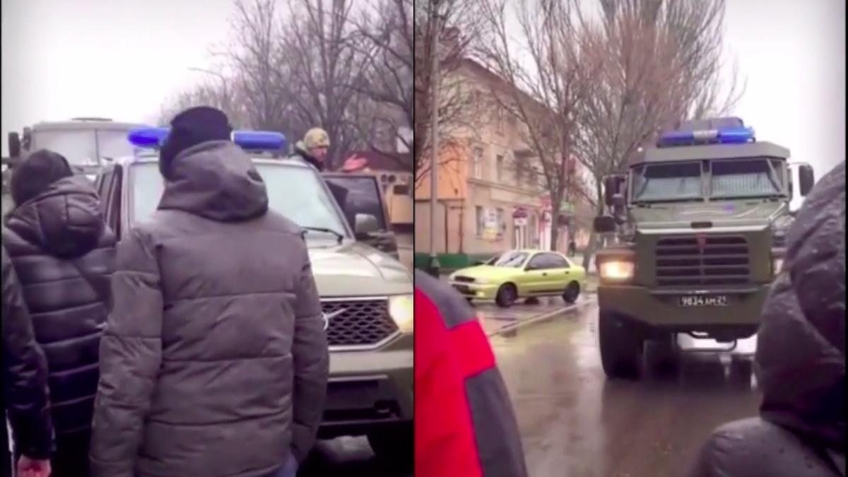 ucraineni herson opresc convoi rusesc mainile goale