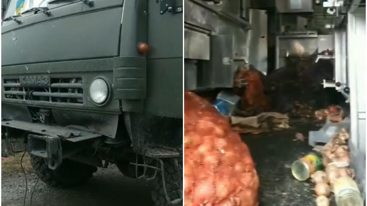 gasit soldatii ucraineni bucataria camion militar abandonat armata rusa