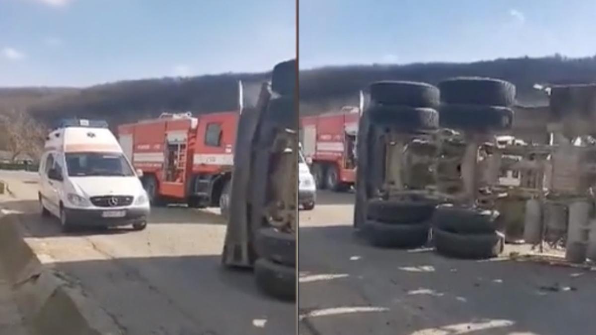 stalp rupt camion cazut doi copii siscani vaslui