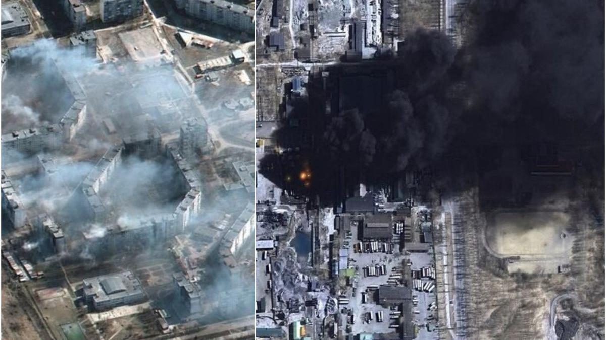 orase ucraina satelit bombardament