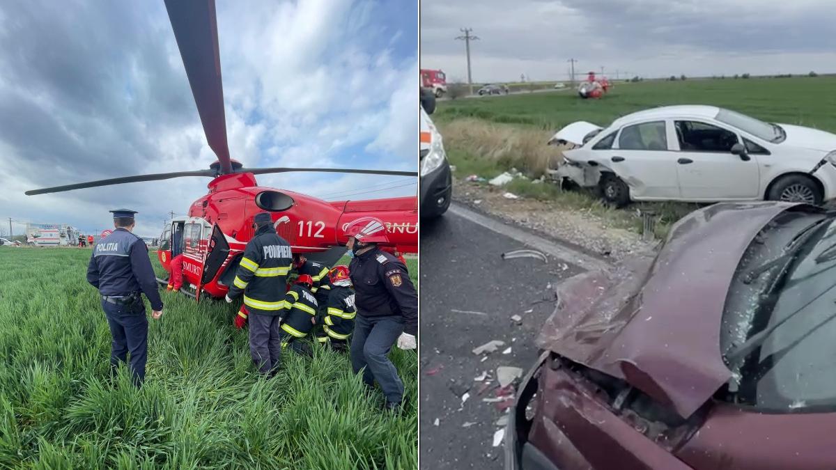 accident patru masini fantanele barbat ranit grav elicopter smurd