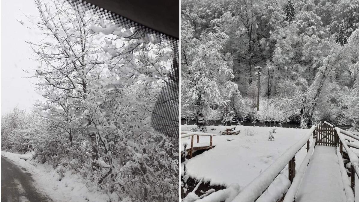 ninge abundent romania peisaj iarna inainte paste