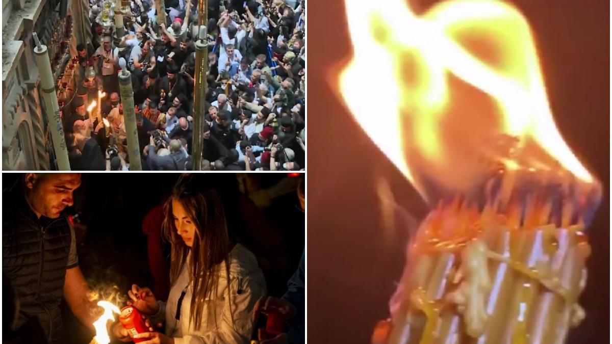 lumina sfanta de paste aprinsa la ierusalim