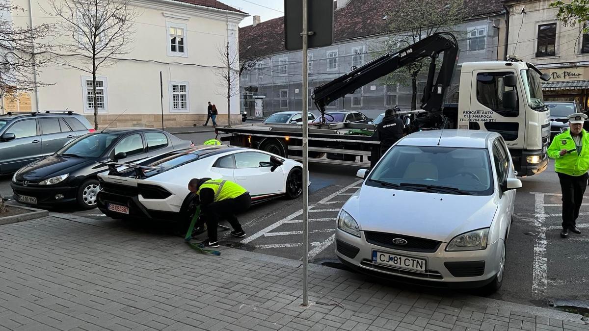 lamborghini huracan 200 000 euro ridicat politie centru cluj