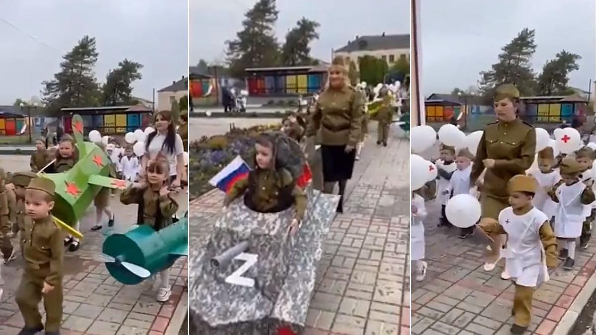 putin copii gradinita litera z parada ziua victoriei