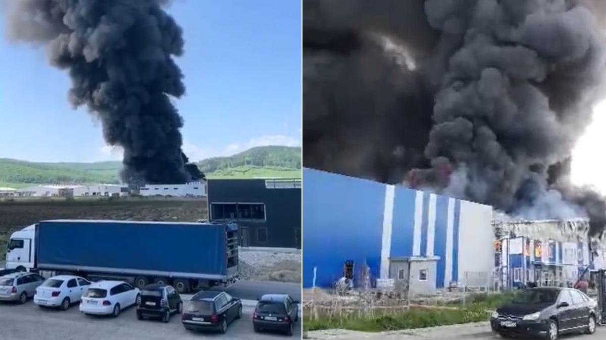 incendiu fabrica cauciucuri dej