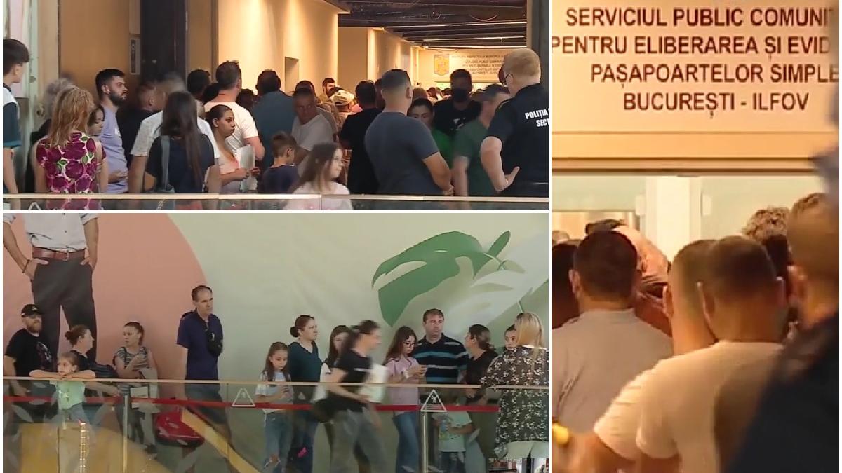 coada imensa pasapoarte mall bucuresti inghesuiala