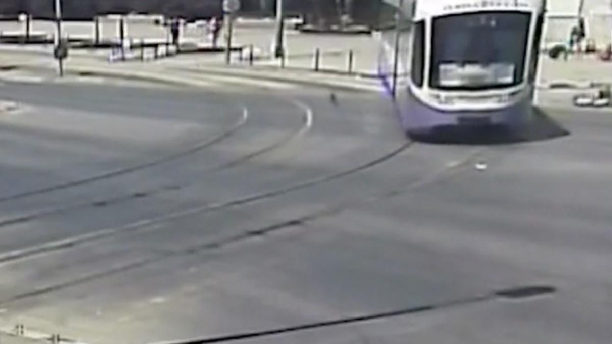 tramvai sarit sine intrat stalp timisoara