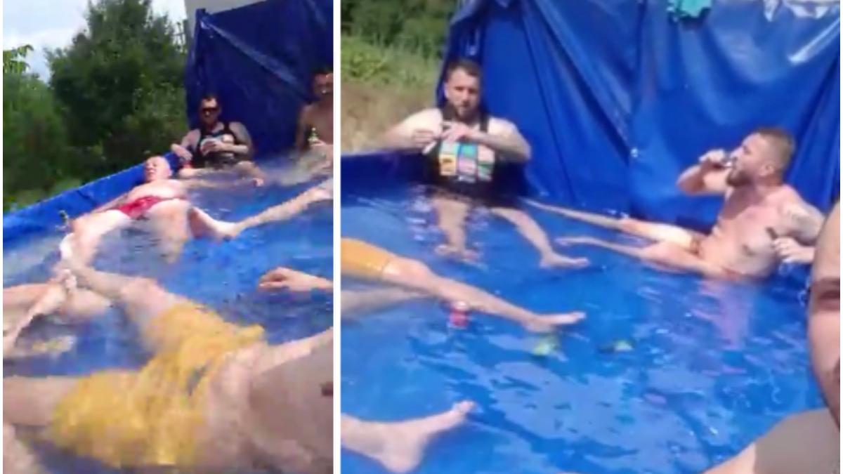 imaginile anului 10 barbati au transformat un tir intr o piscina si s au plimbat prin topoloveni