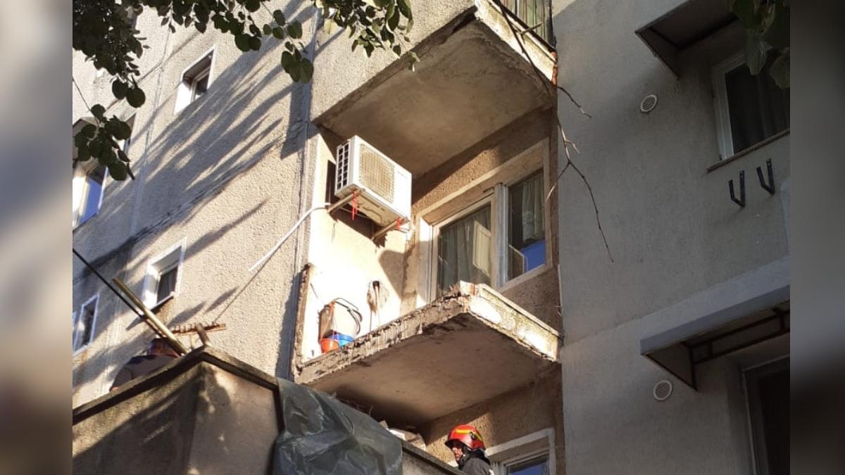 femeie ranita dupa ce un balcon s a desprins la etajul 2 la un bloc din drobeta turnu severin