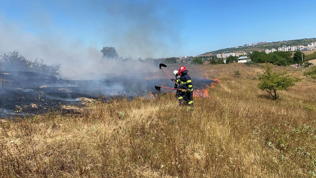 pompieri interventie urgenta incendiu vegetatie miroslava iasi