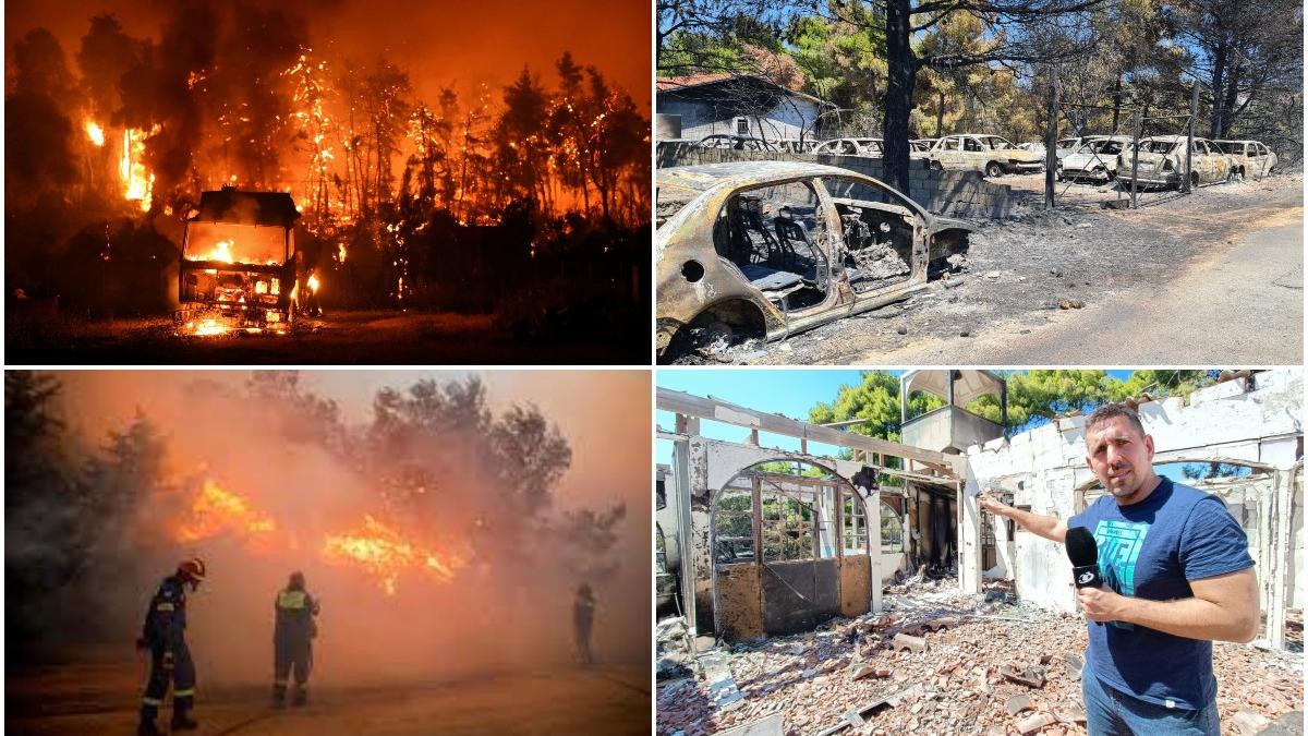 imaginile dezastrului din regiunea penteli din grecia devastata de incendii de vegetatie