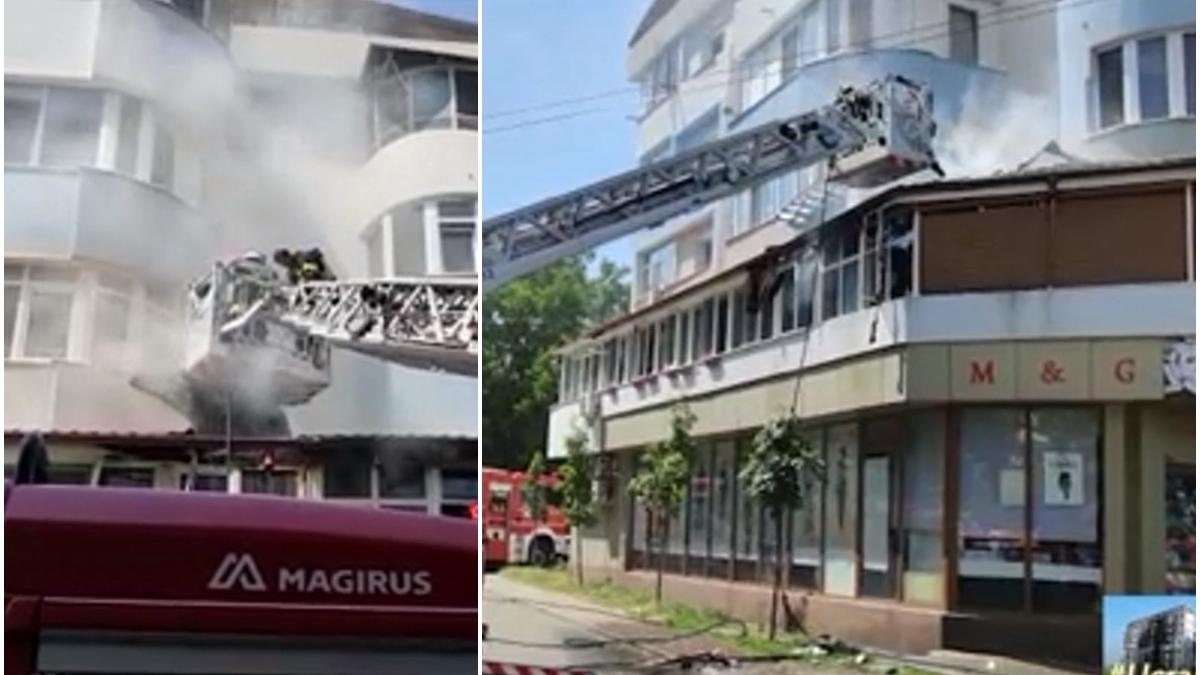 incendiu bloc balcon slatina pompieri