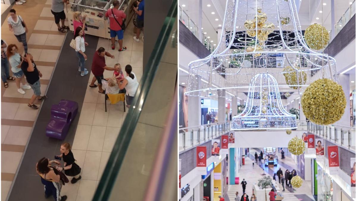 tragedie mall arad bebelus cazut gol etaj 2