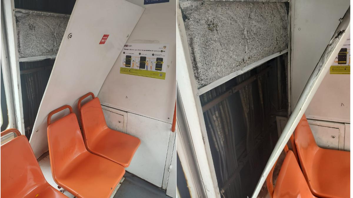 pericol calatori tramvai 7 bucuresti panou electric desprins