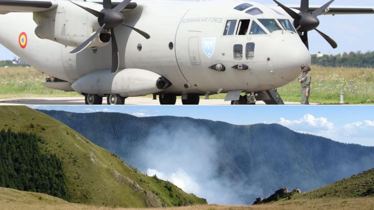avion militar spartan incendiu padure muntele zanoaga cainenilor valcea