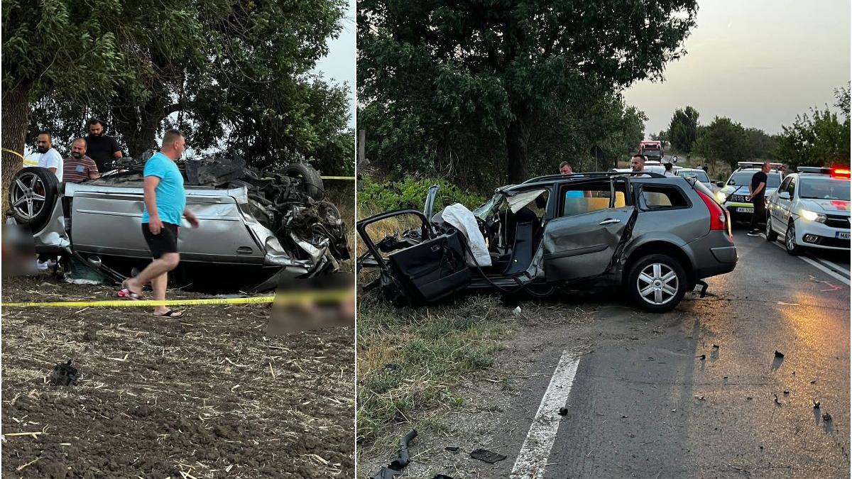 accident tragic in frumusani 4 morti printre care 2 copii dupa ce doua masini s au ciocnit frontal