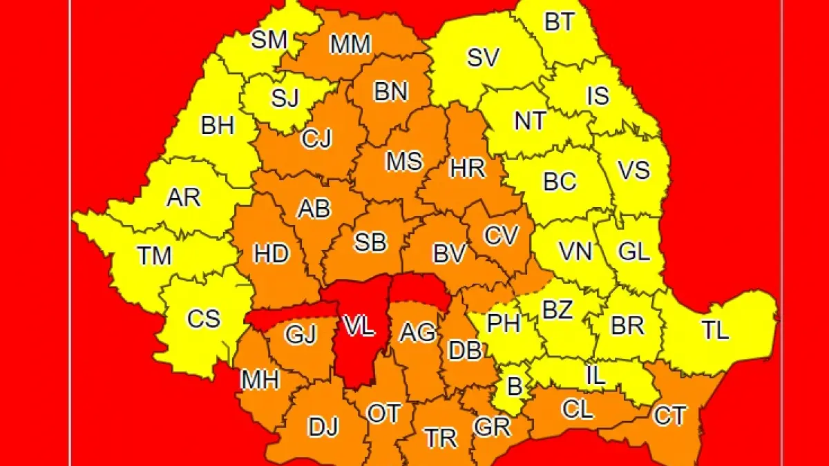 avertizare meteo anm cod rosu ploi torentiale romania