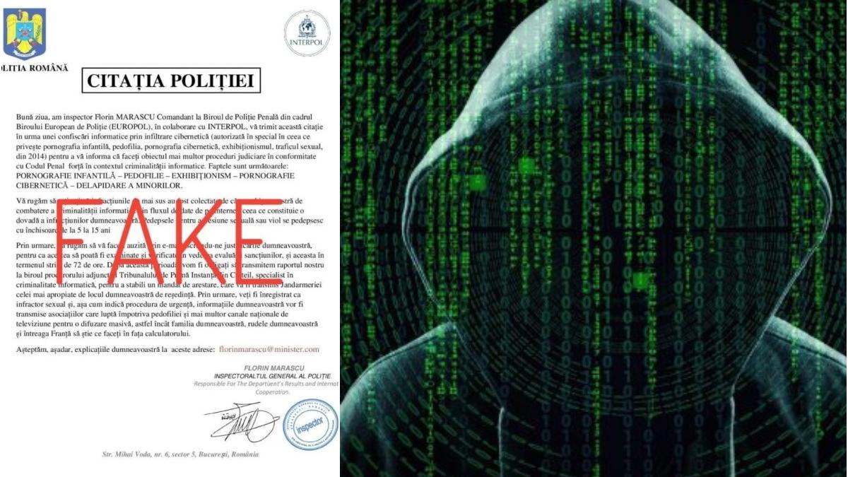politia romana avertisment campanii de inselaciune online email