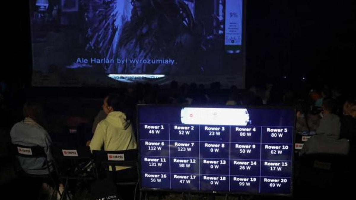 clienti cinematograf polonia pedalat energie electrica