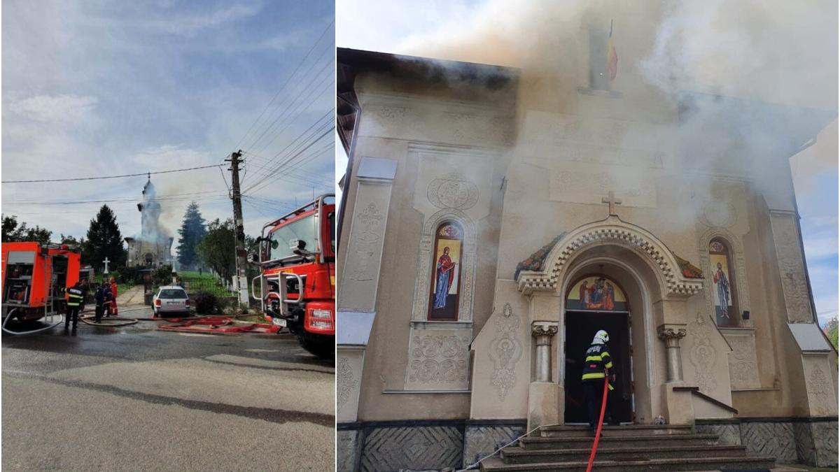 incendiu puternic la o biserica ortodoxa din judetul salaj