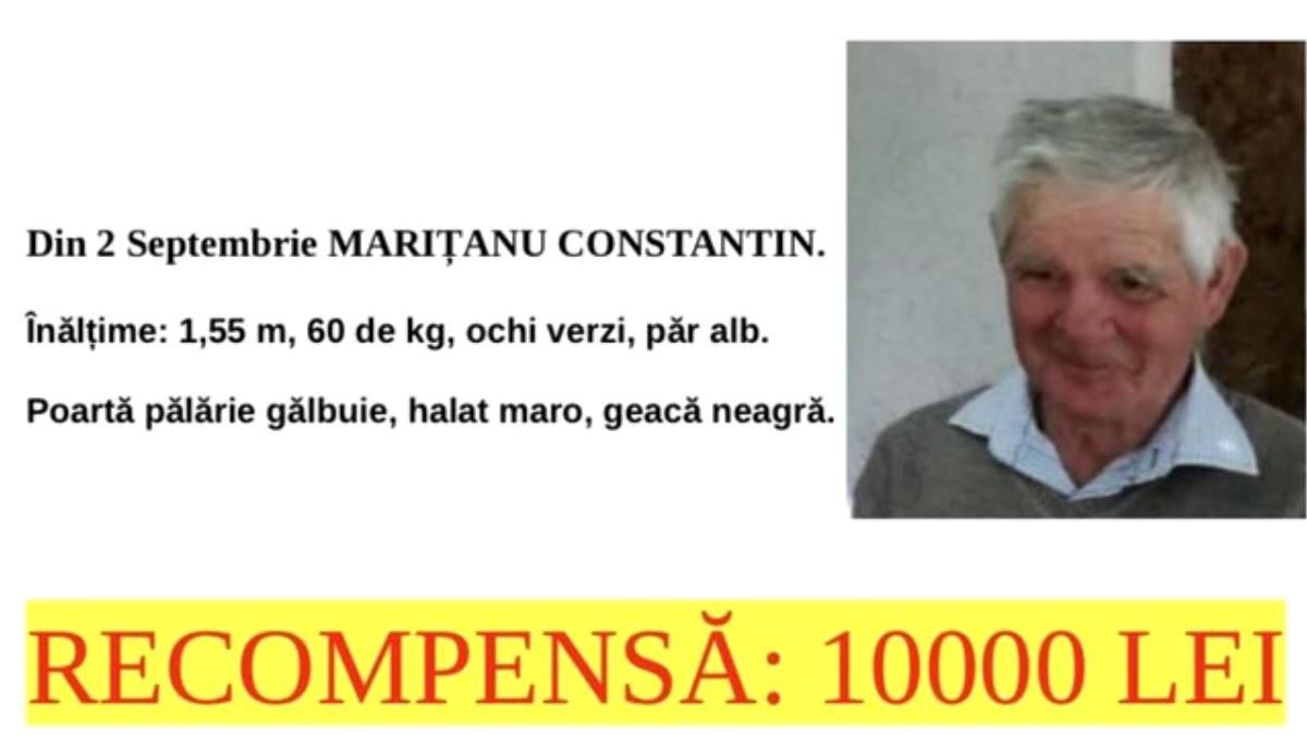 recompensa 10000 lei batran disparut padure vorona