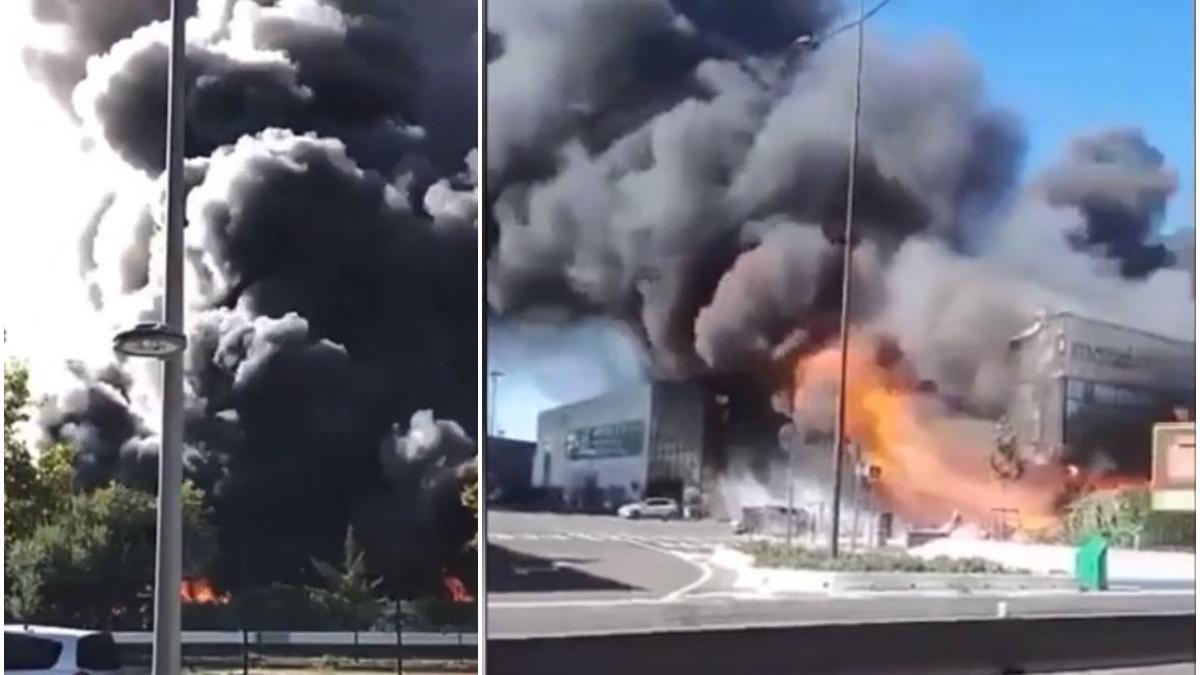 incendiu urias la cea mai mare piata din paris de langa aeroport