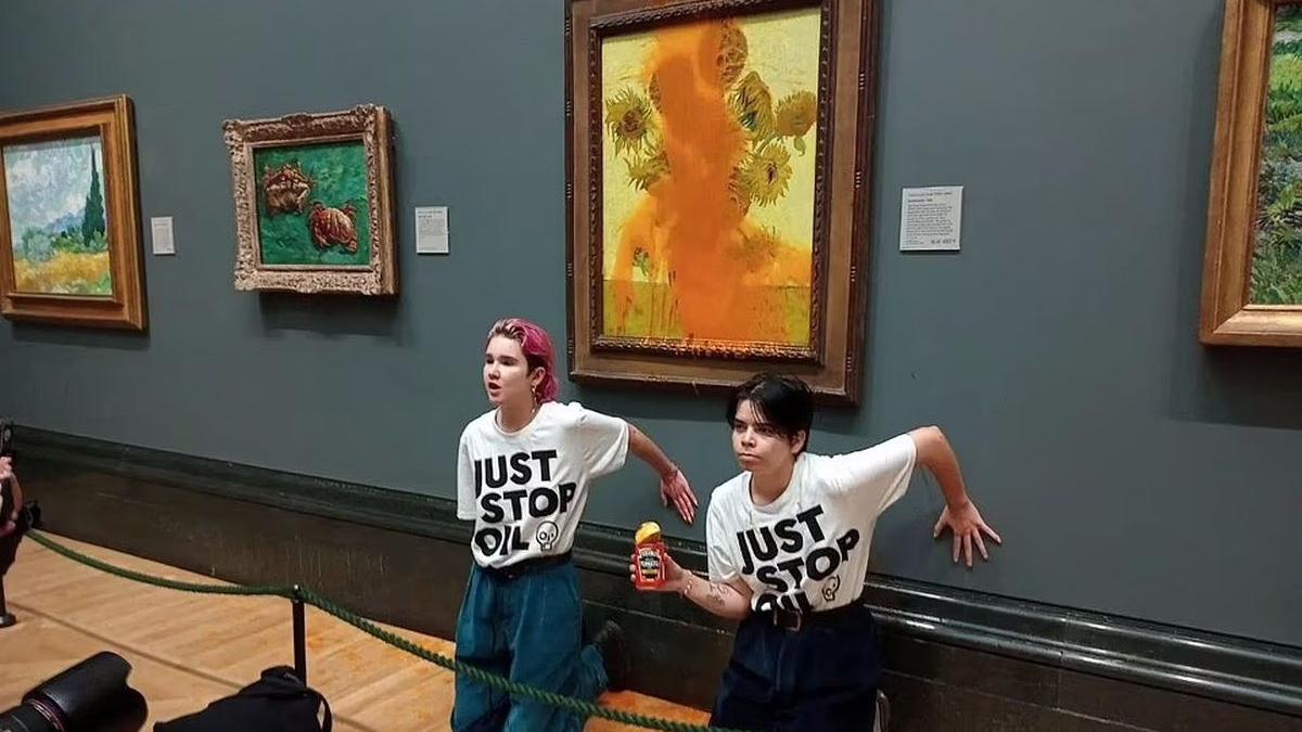 tablou van gogh improscat supa rosii activiste mediu