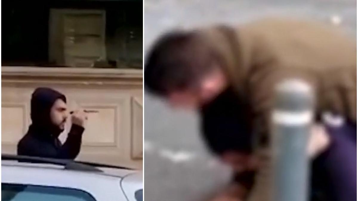 barbat cutit amenintare oameni strada bucurest imibilizat politisti