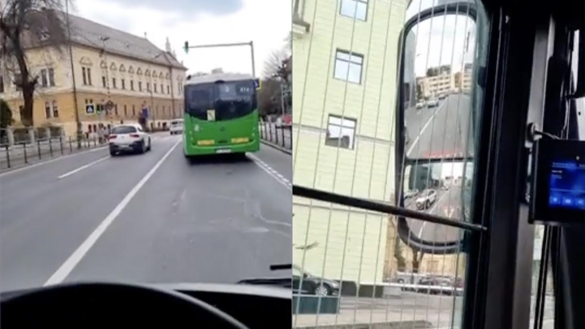Un șofer de autobuz din Brașov avertizează călătorii că el stă pe internet în timp ce conduce: "Aveţi grijă cum vă băgaţi, că eu stau pe TikTok. Treaba voastră, vă riscaţi"