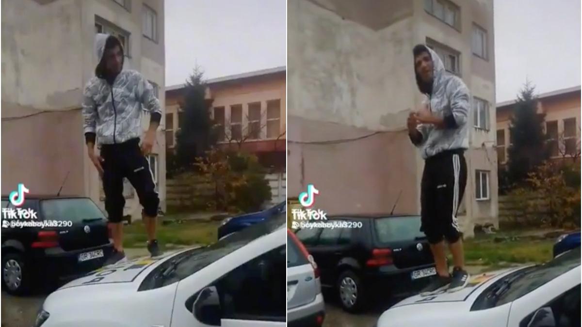 elev giurgiu danseaza manele masina politie