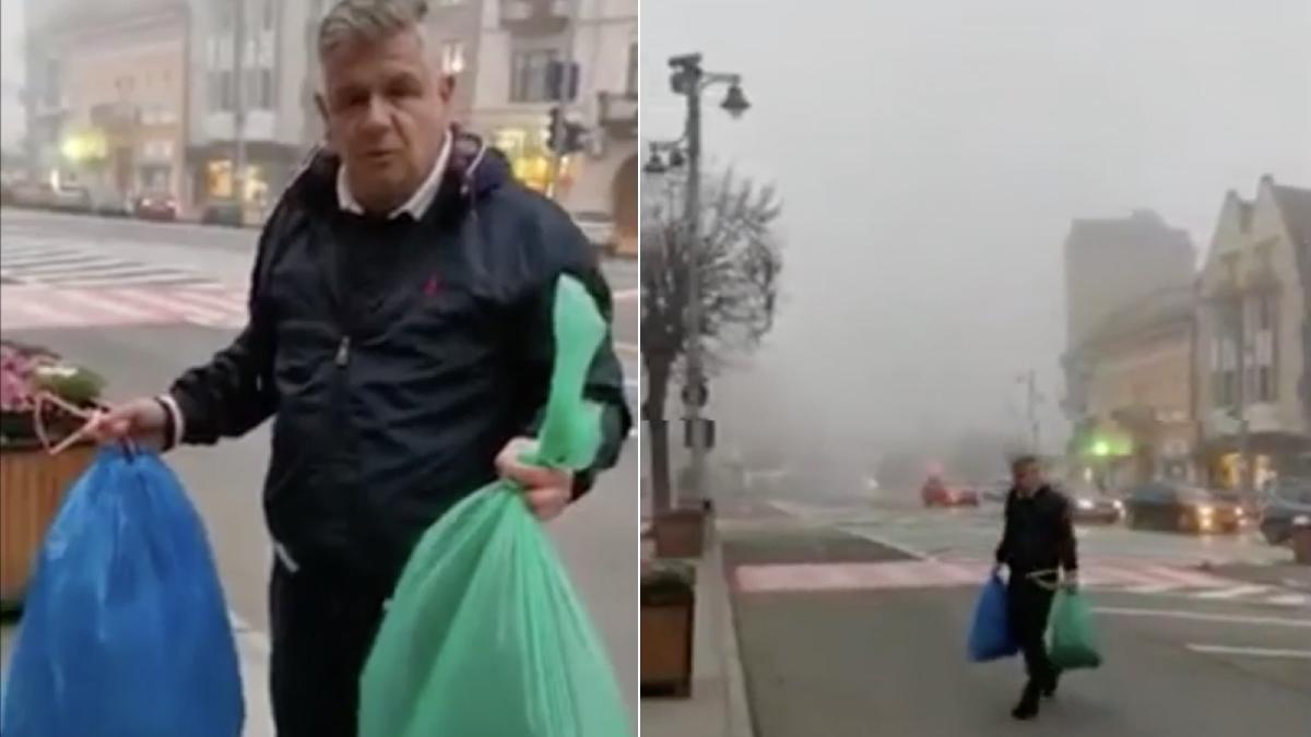 consilier local a adus saci gunoi trepte primaria targu mures