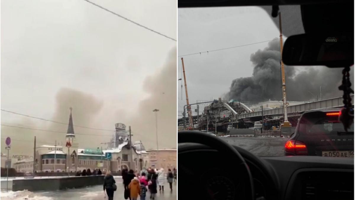 explozie puternica la moscova doi omeni blocati in cladire si sapte evacuati