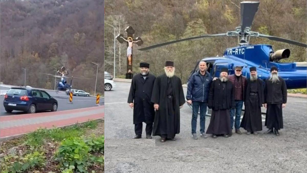 moment elicopter privat aterizare sosea manastire lainici