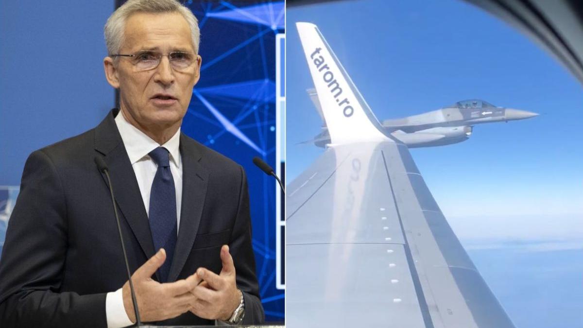 delegatia nato jens stoltenberg bucuresti avion tarom escortat avioane lupta