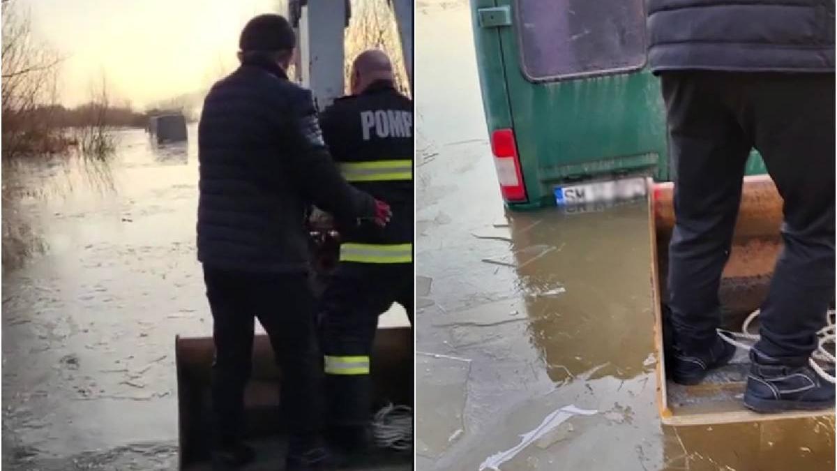 romani salvati cu excavatorul inundatii satu mare calinesti