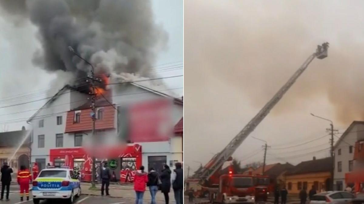 incendiu supermarket caransebes