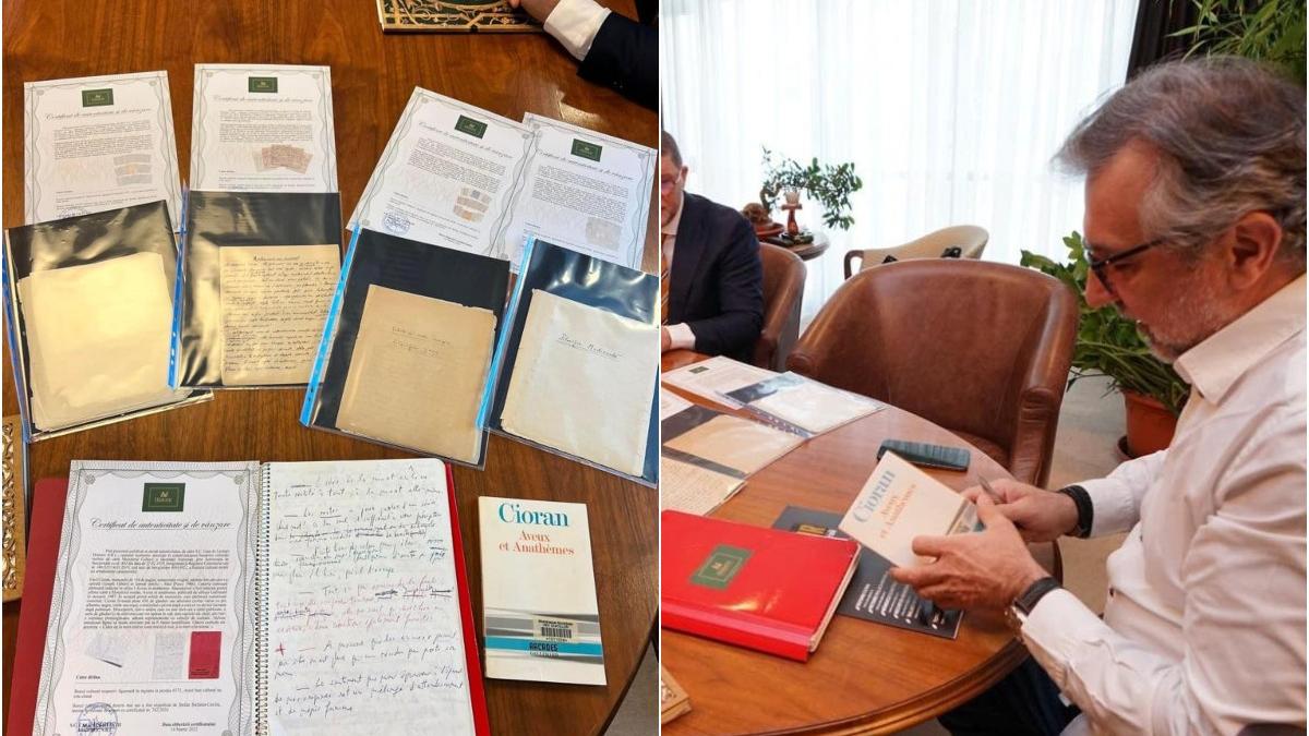 manuscrise mari autori romani cioran eliade patrimoniu ministerul culturii