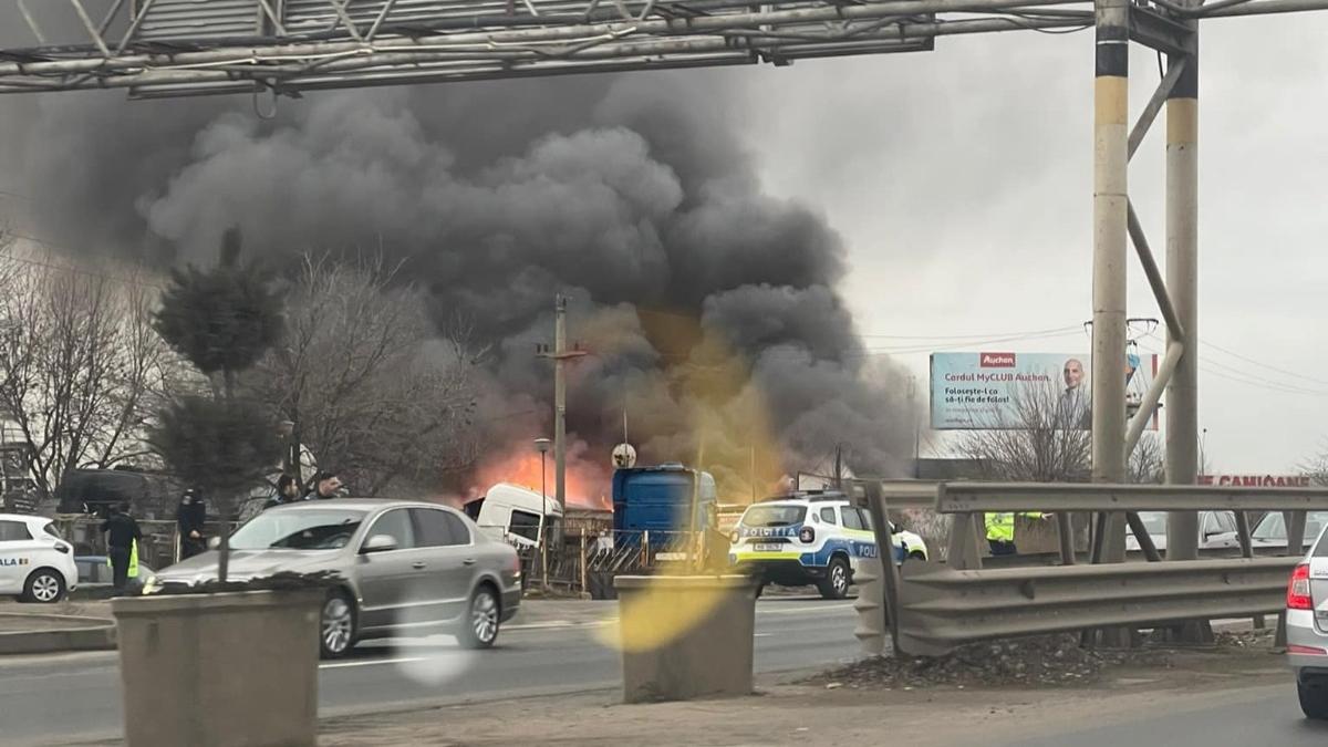 incendiu iuliu maniu bucuresti intrare autostrada a 1