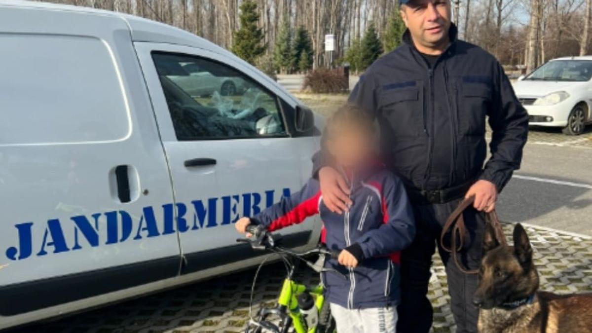 copil ratacit parc pitesti gasit caine jandarmerie