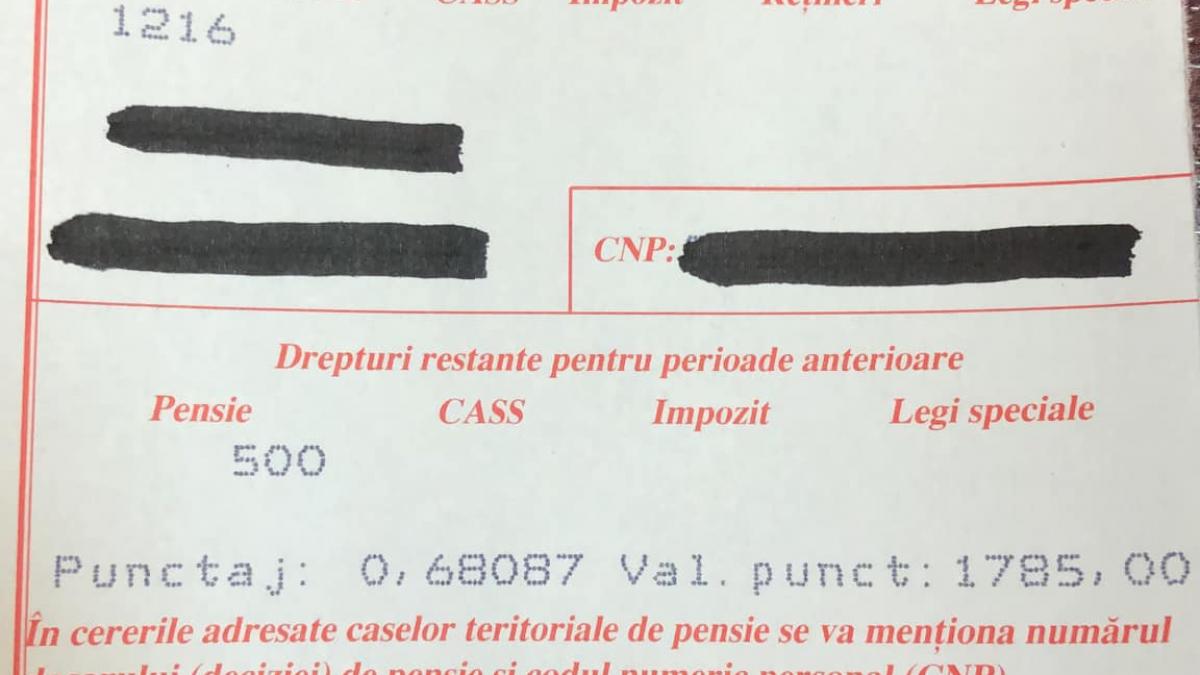 taloane pensie tiparite gresit pensii peste 4000 lei